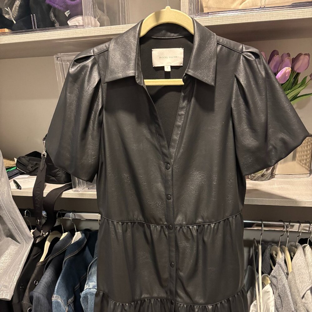 Brochu Walker Havana Black Vegan Leather Mini Dress